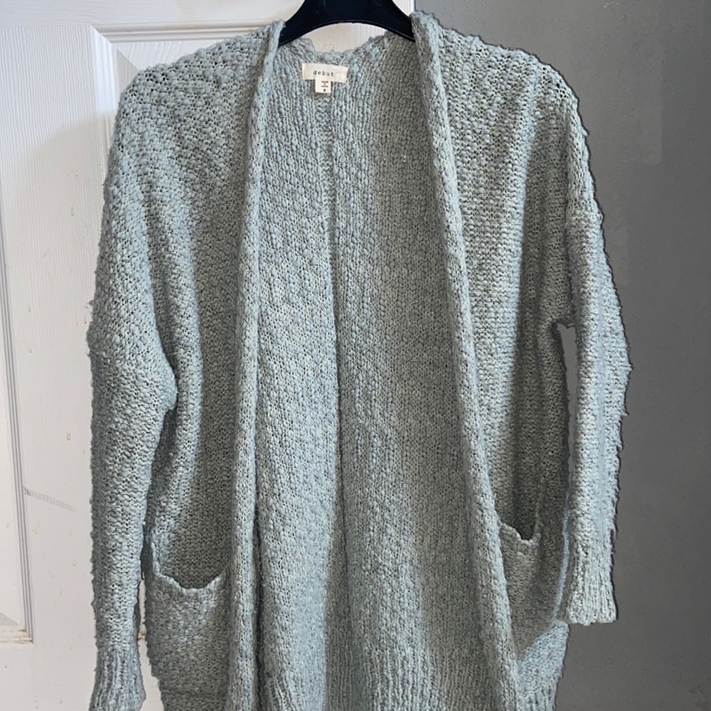 Teal Open Front Sweater Cardigan